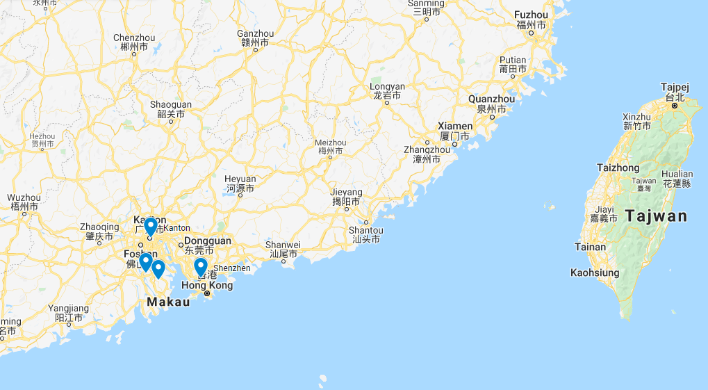 Import oświetlenia LED z Chin - mapa