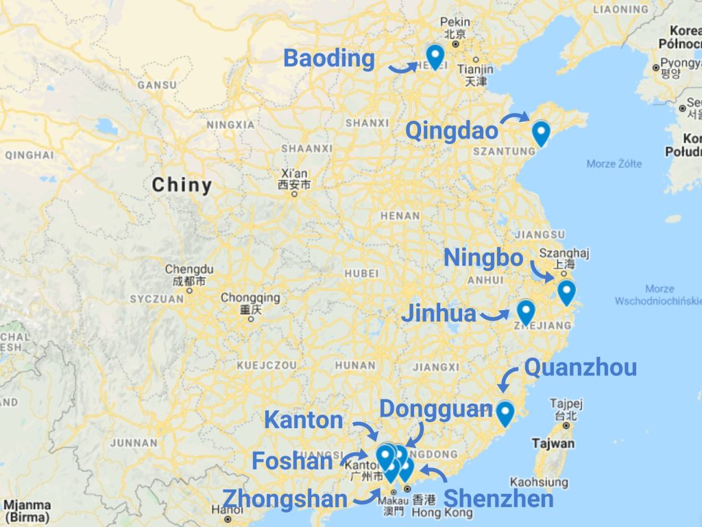 Import home decor z Chin mapa