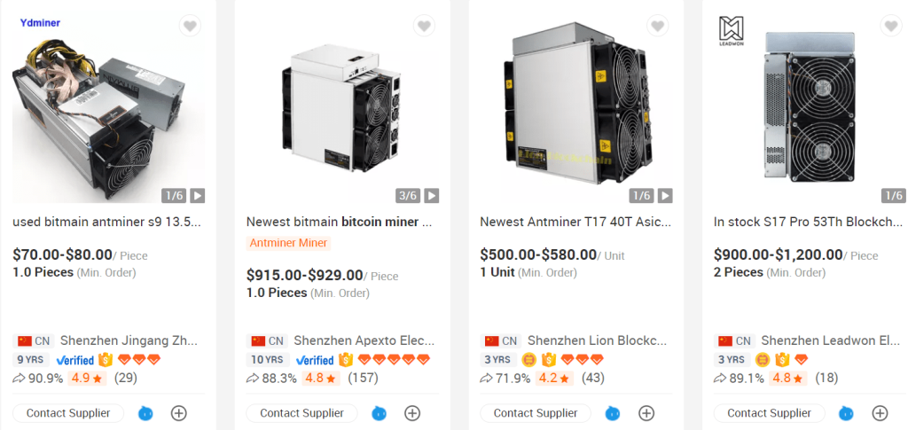 Koparki do kryptowalut z Chin