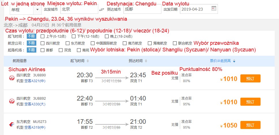 Jak zarezerwować loty w Chinach Elong