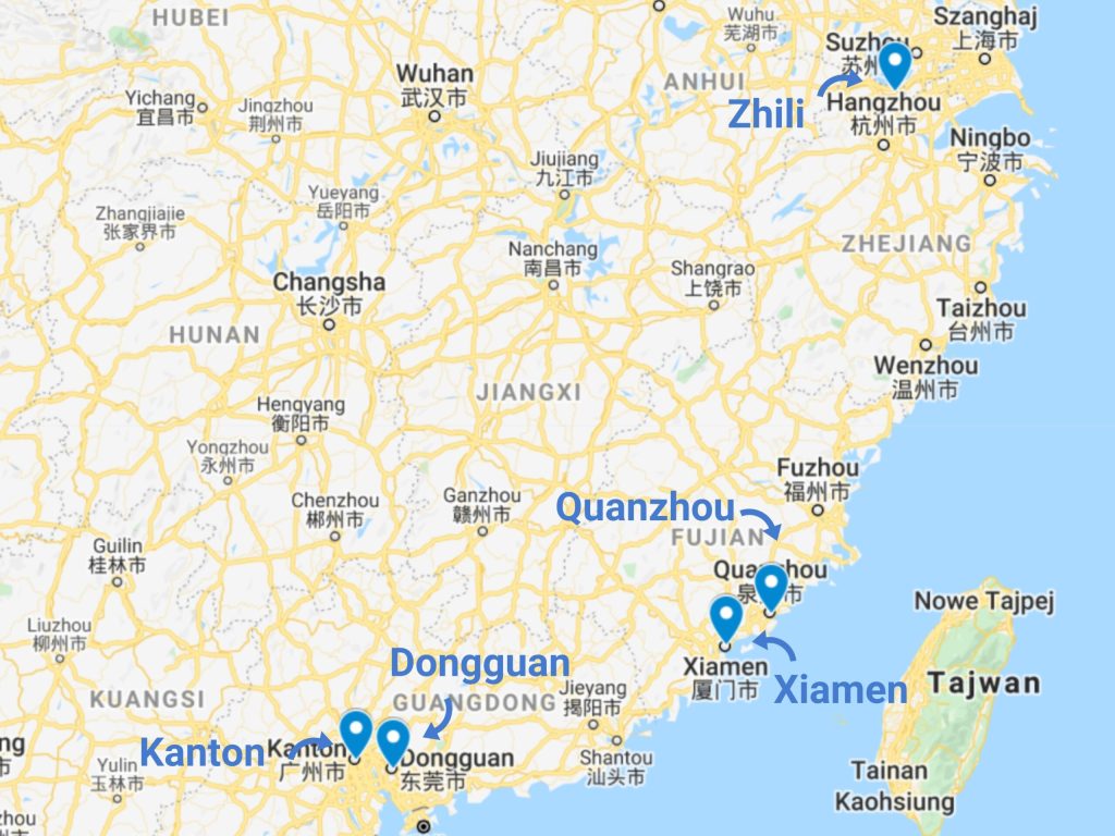 Import ubranek dla dzieci z Chin mapa