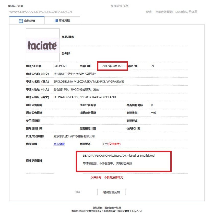 Łaciate znak w Chinach