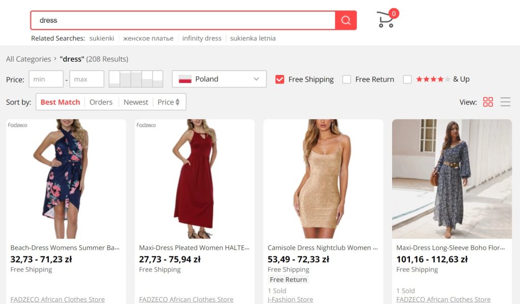 Paczka z Europy na Aliexpress
