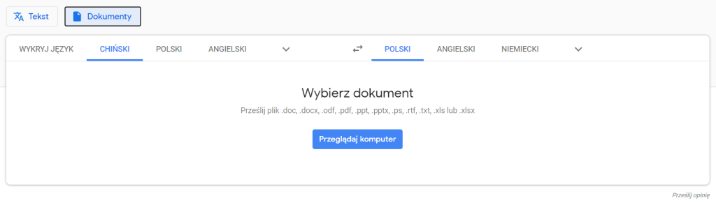 Chińskie tłumaczenie online