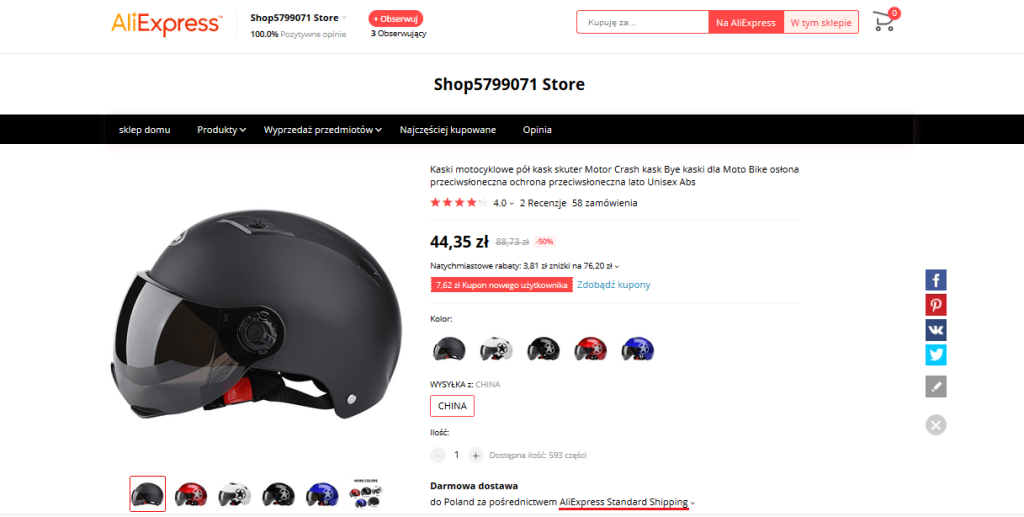 Dostawa na Aliexpress