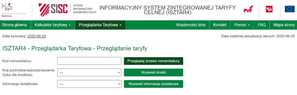 Kod CN na ISZTAR