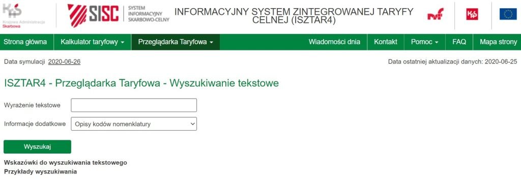 Kod CN na ISZTAR