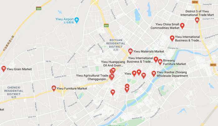 Centra hurtowe w Yiwu