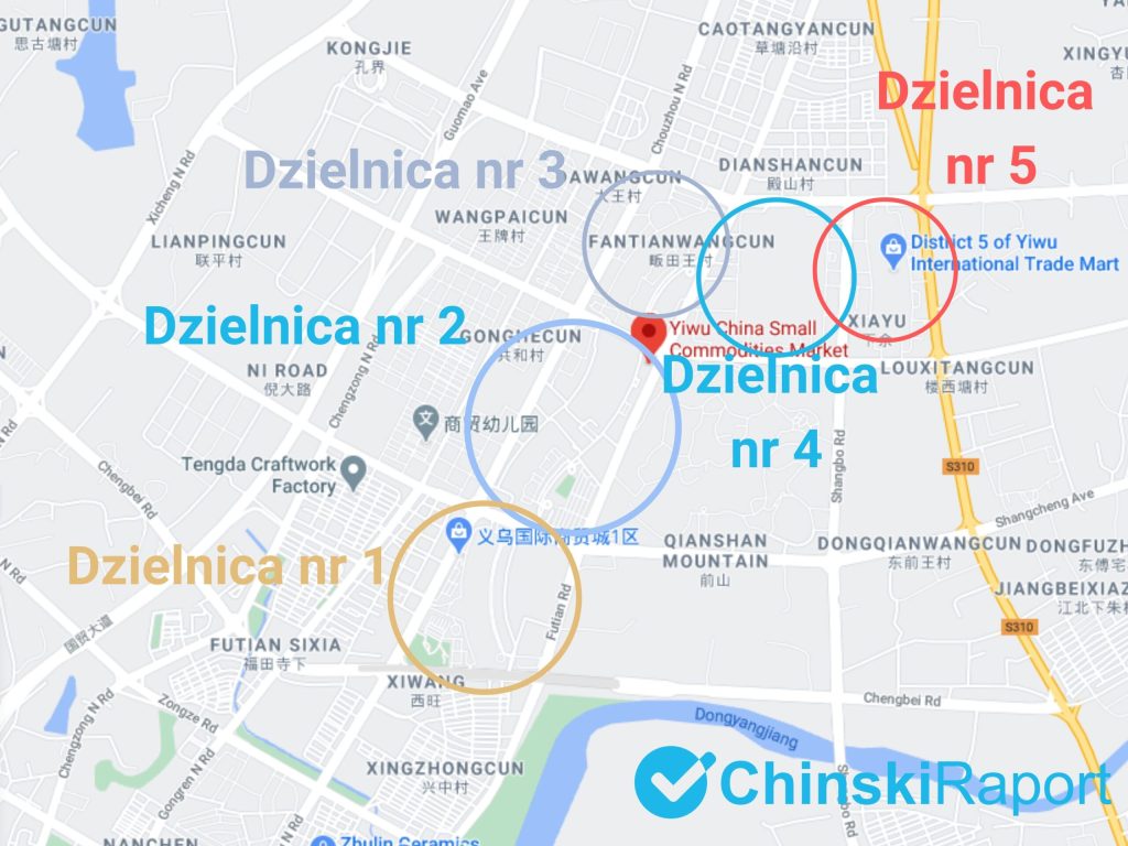 Dzielice w Yiwu