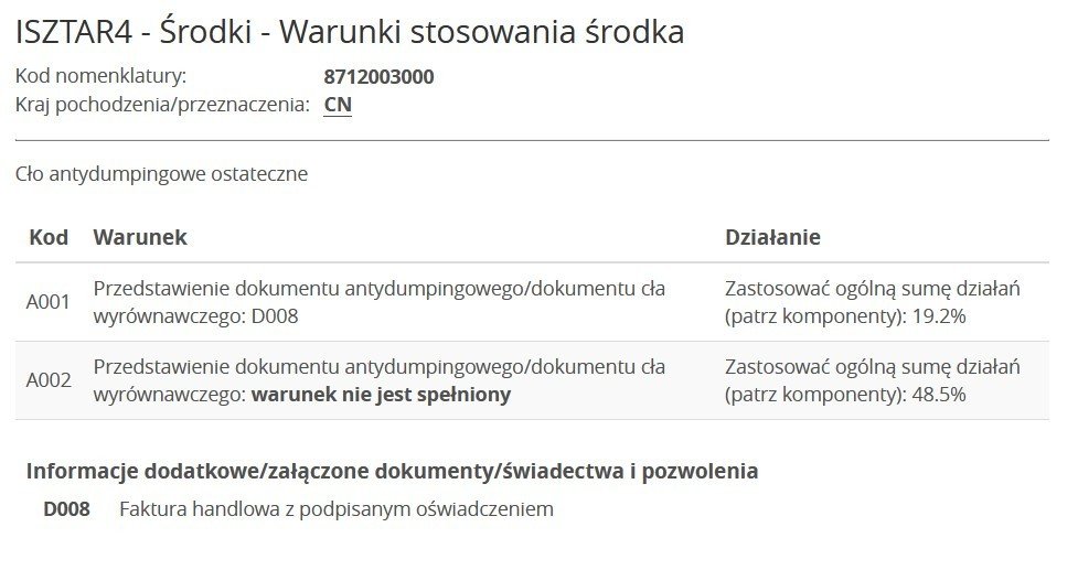 Cło antydumpingowe na rowery