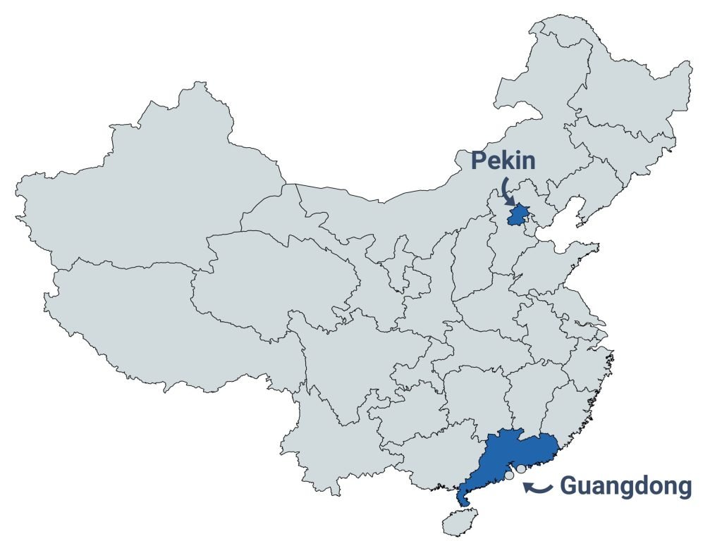 Co produkuje się w prowincji Guangdong mapa producentów