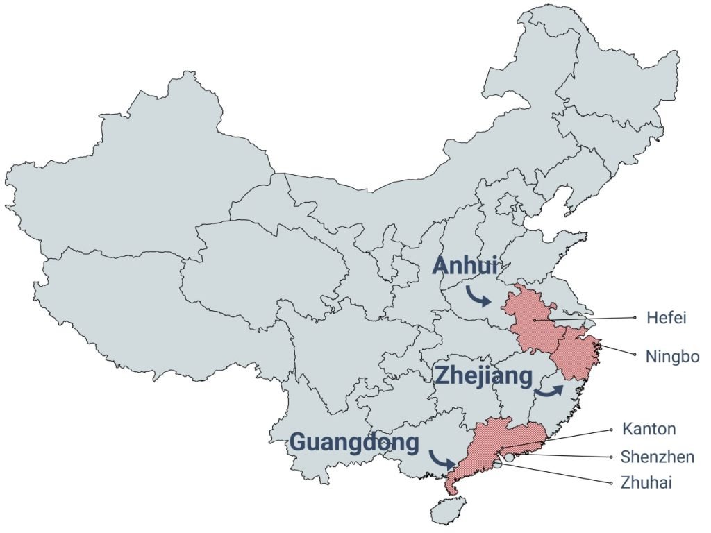 Import magazynów energii z Chin mapa producentów