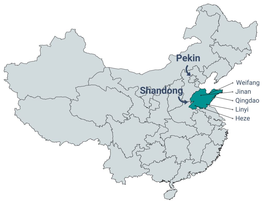 Import karmy dla zwierząt z Chin – mapa