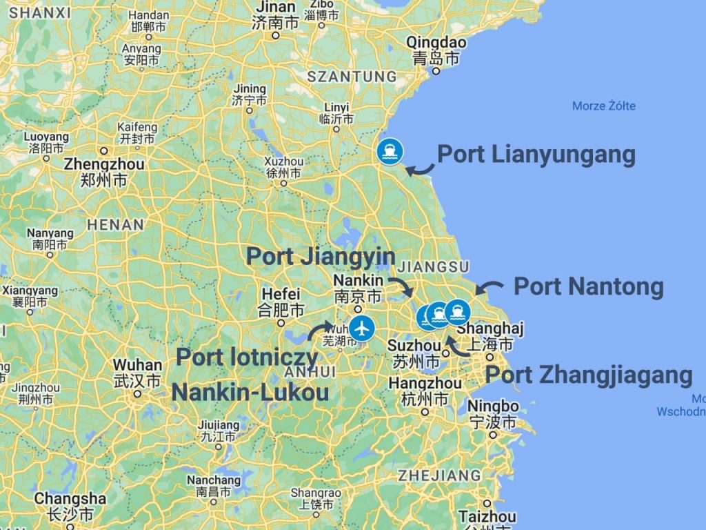 Co produkuje się w prowincji Jiangsu - porty
