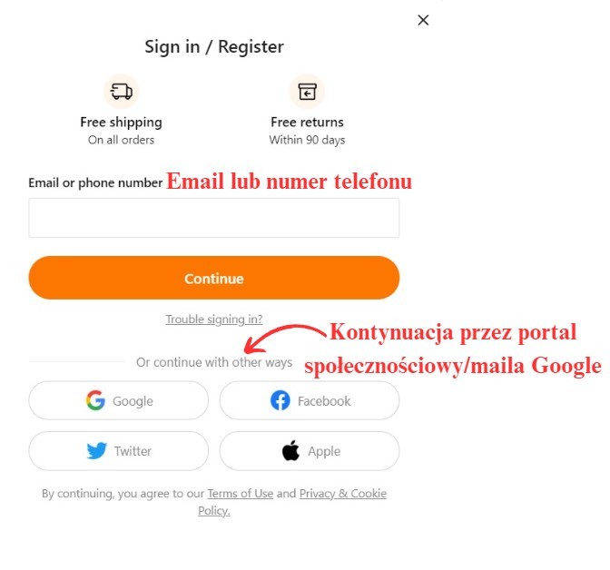 Jak kupować na Temu rejesracja