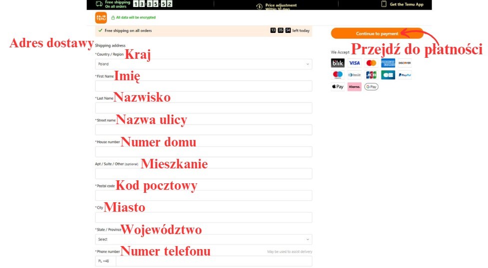 Kupowanie na Temu