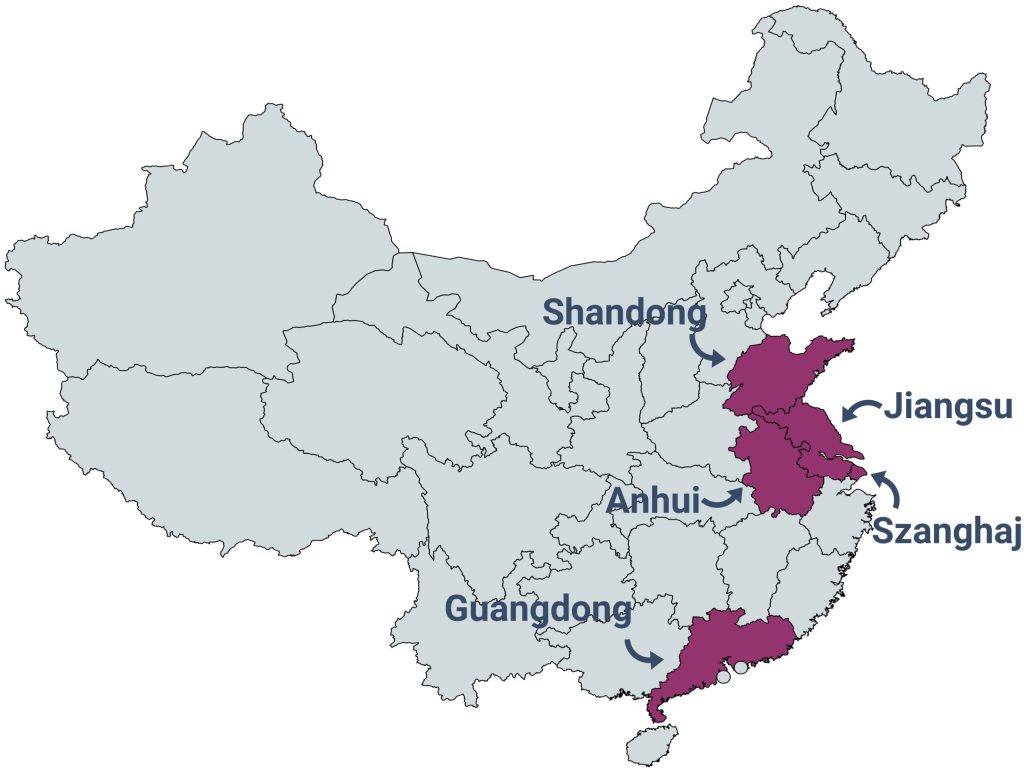 Import produktów silikonowych z Chin mapa