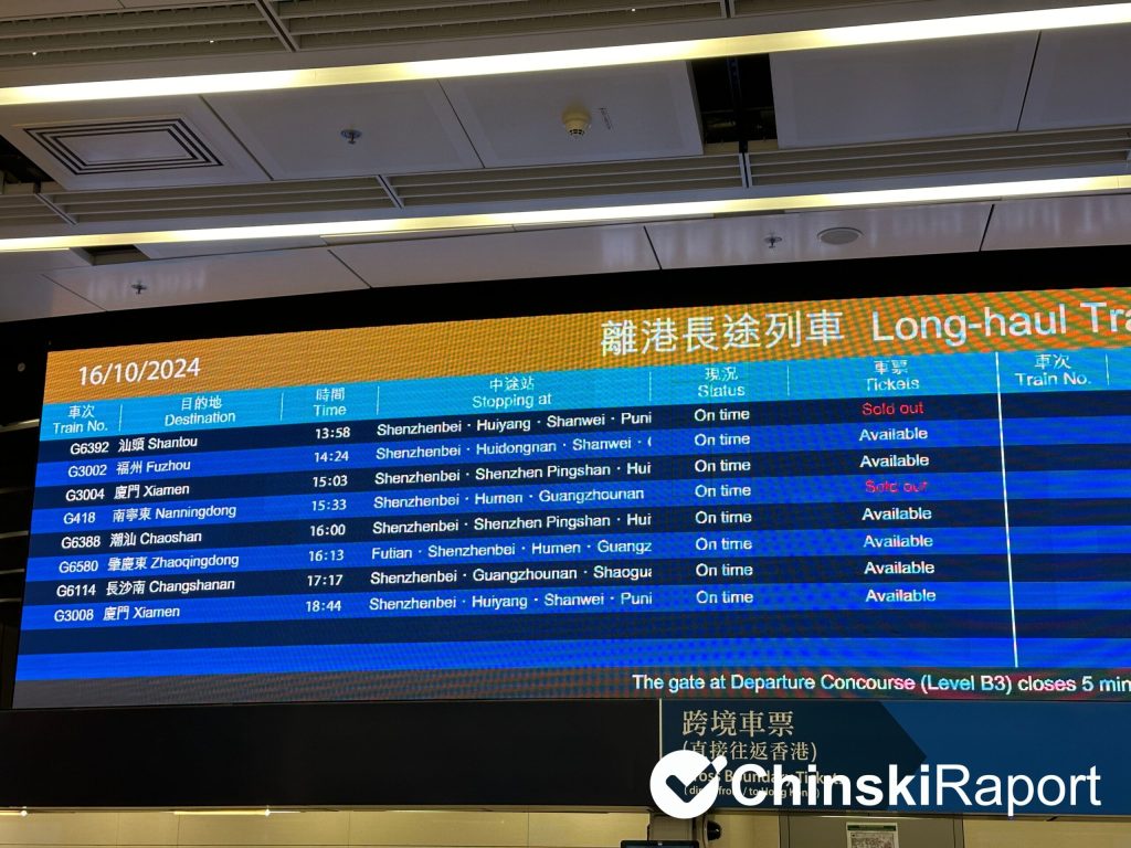 Bilety kolejowe z Hongkongu