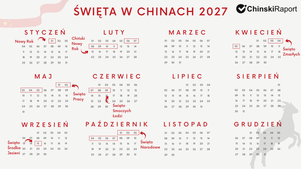 Chiny 2027 kalendarz
