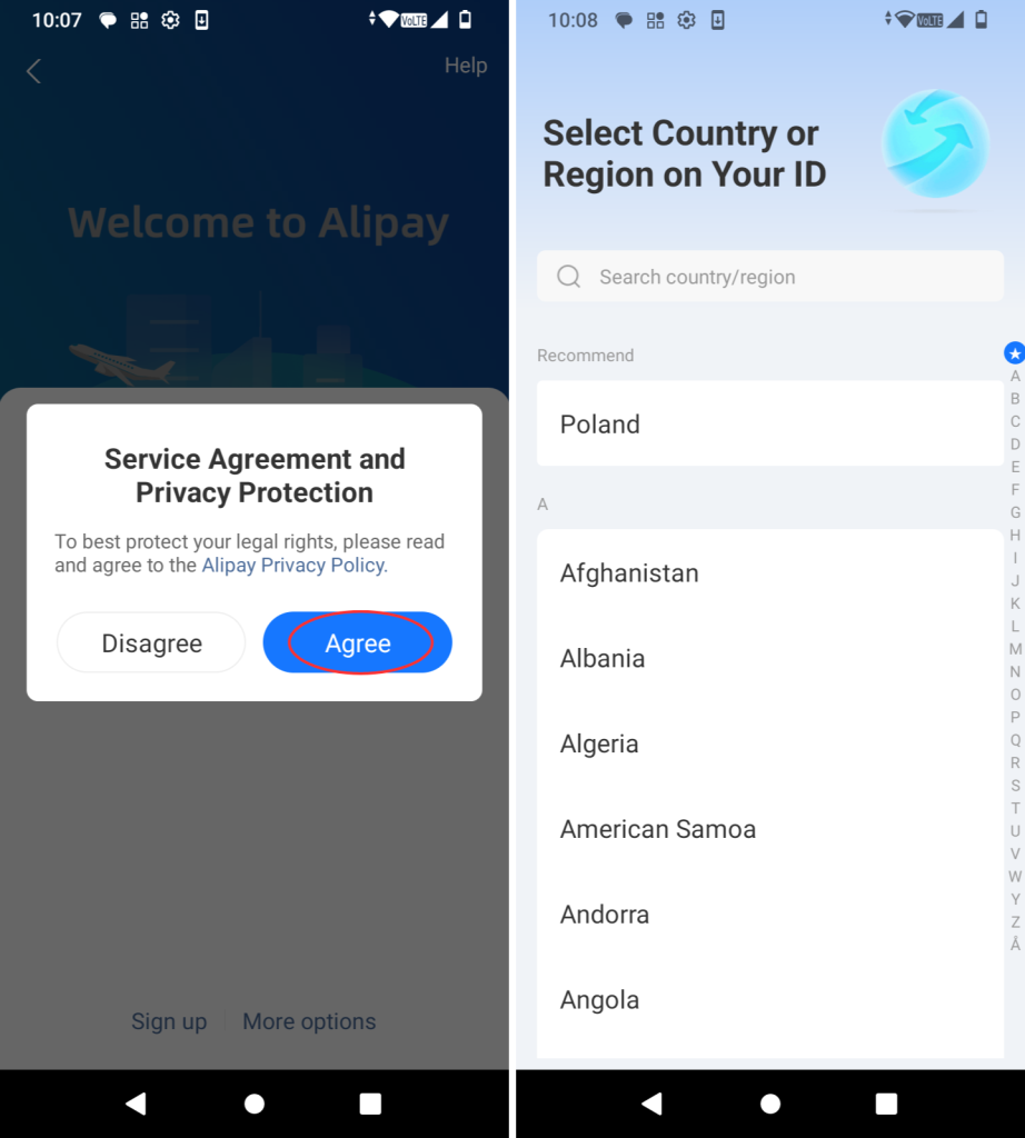 Jak dodać kartę płatniczą do Alipay 3